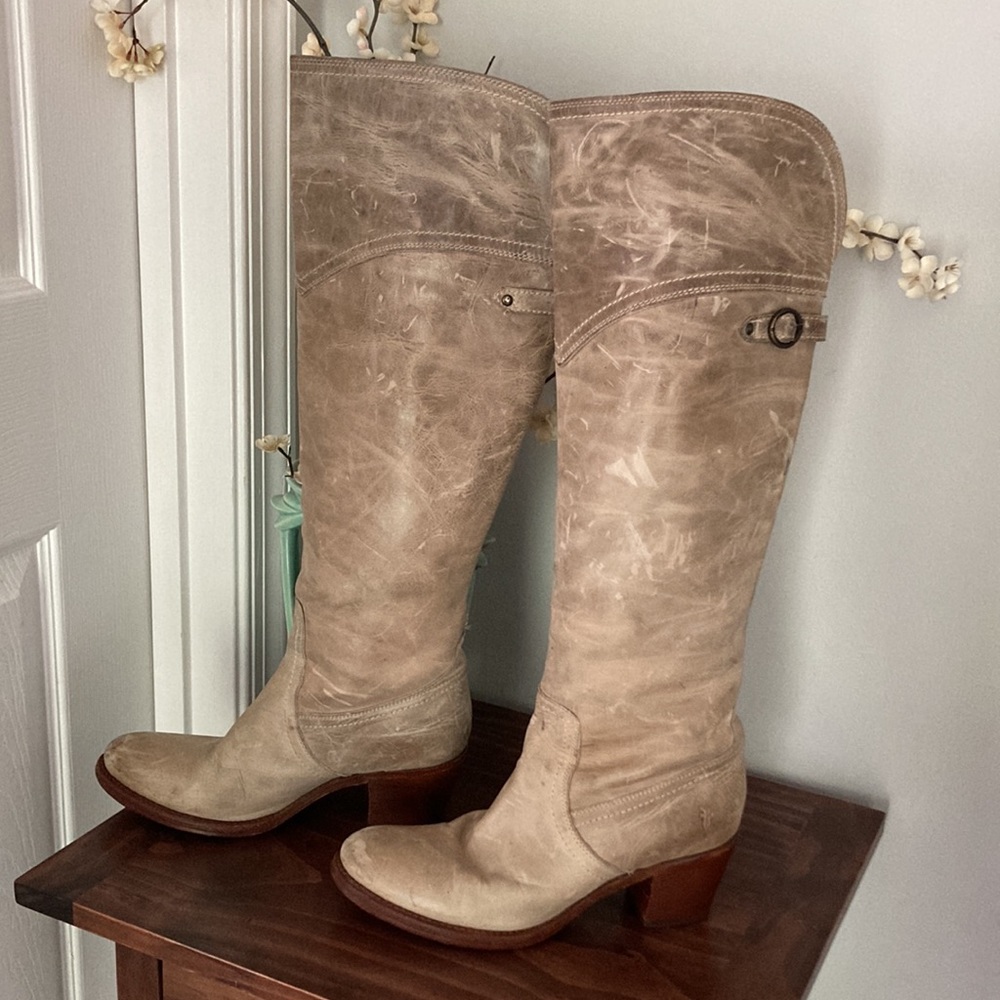 Light Colored Frye Jane Cuff Knee High Boot